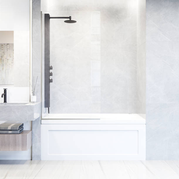 Glass Warehouse 58.25" X 33" Frameless Shower Bath Fixed Panel & Reviews Wayfair